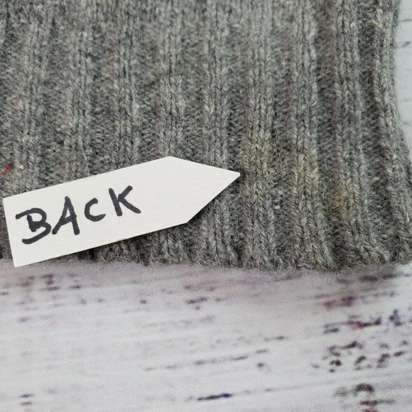 Eddie Bauer Sweater Vest Women XL Gray Faux Fur Trim Zip Wool Alpaca Blend Cabin - Picture 14 of 14